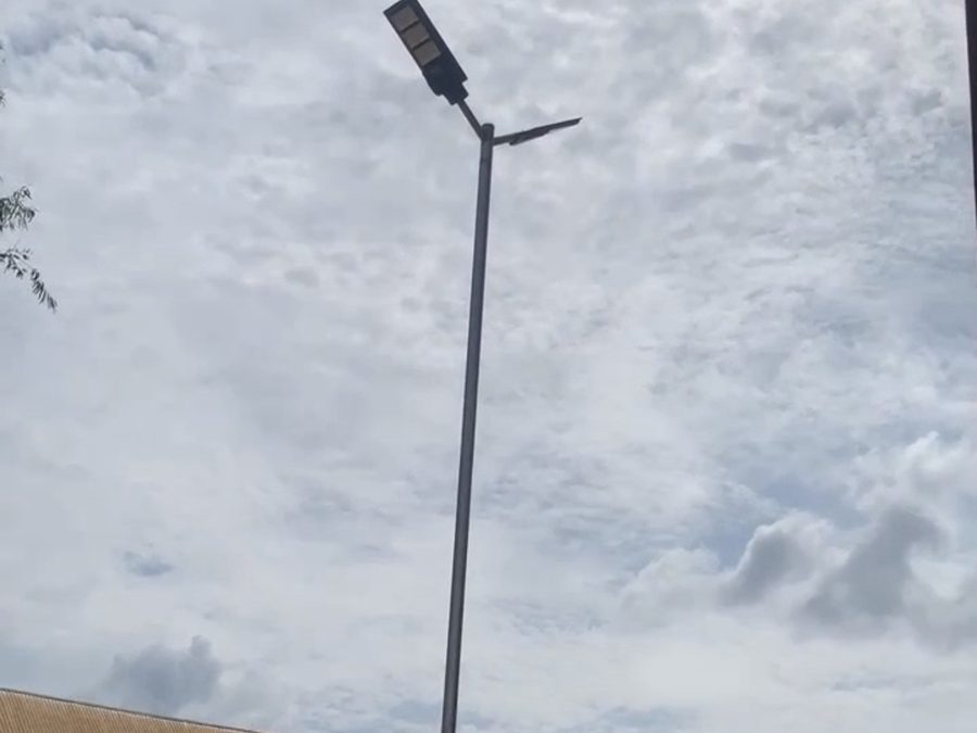 Solar street light pole installed on the seminary compound